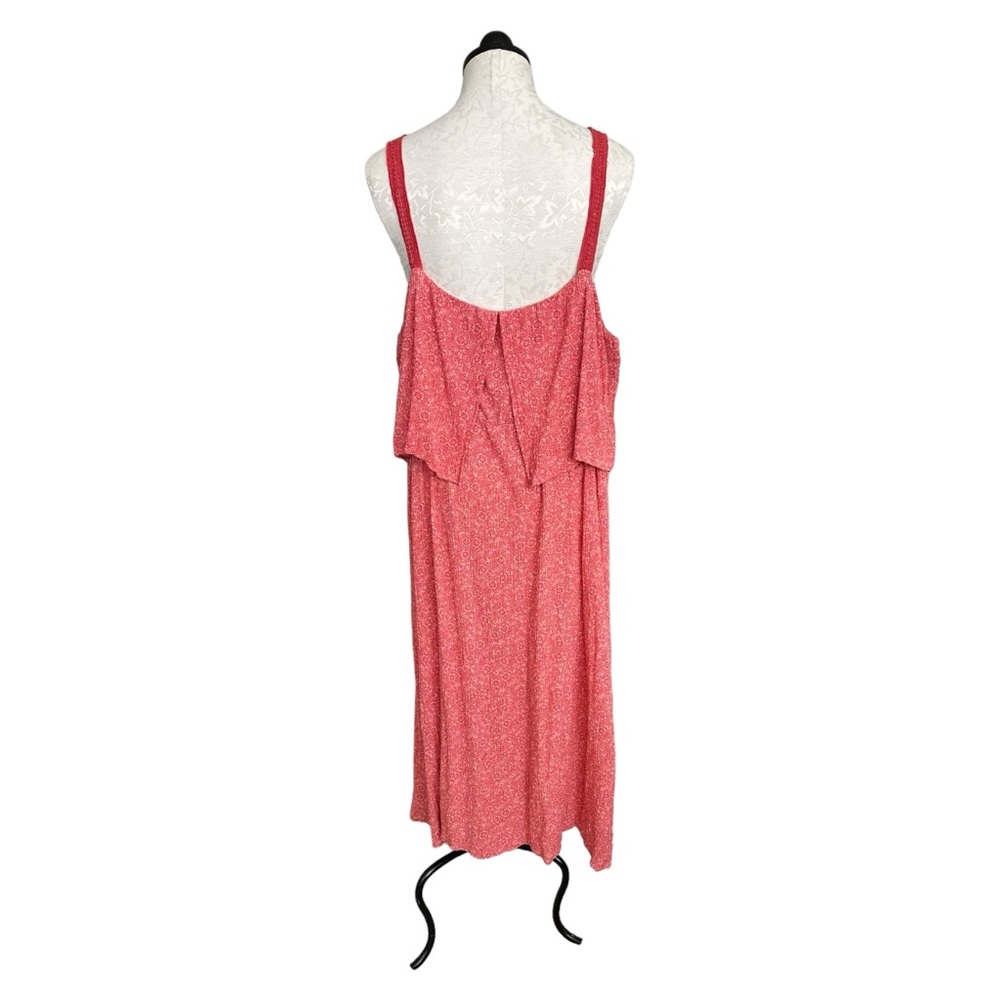 Studio B by Bobeau Floral & Paisley Tiered Sun Dress Orange Size XL - Picture 3 of 13